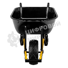 Тачка строительная Denzel усиленная, объем 140 л, 230 кг, колесо 15х6.00-6