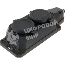 Колодка каучуковая ЭРА с/з 2 гн 16A IP44 черная (12/120/720)
