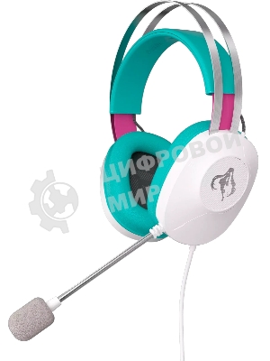 Гарнитура ASUS TUF Gaming H1 Gen II MIKU Edition белый/голубой, проводная, подсветка, совместимость с PS5