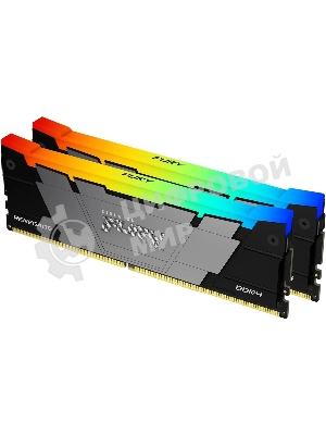 Оперативная память Kingston Fury Renegade, DDR4, 16Gb (2x8GB), 4600MHz, CL19, DIMM, с радиатором, RGB, черный/серебристый