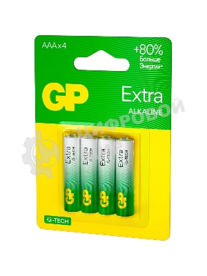 Батарея GP Extra Alkaline 24AXA21-2CRSBC4 AAA (4шт) блистер