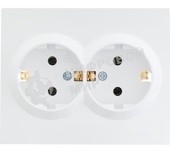 Розетка 2-м СП VESNA с заземл. ПБТ белый LEZARD 742-0200-127B