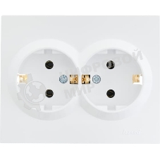 Розетка 2-м СП VESNA с заземл. ПБТ белый LEZARD 742-0200-127B