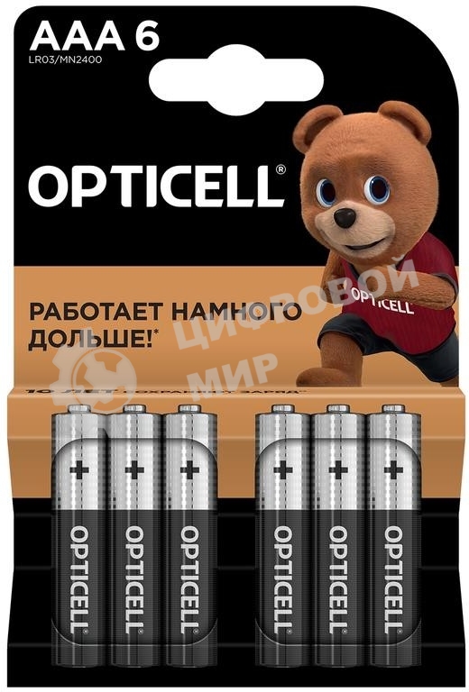 Элемент питания алкалиновый AAA/LR03 (блист. 6шт) Basic Opticell 5051007