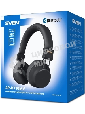 Беспроводные/проводные наушники Sven AP-B710MV черный, полноразмерные, Bluetooth + Jack 3.5 мм, складная конструкция, до 22 ч