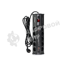 Сетевой фильтр CROWN CMPS-11 черный, 10 розеток, 3 м