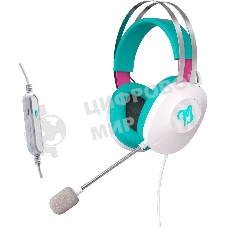 Гарнитура ASUS TUF Gaming H1 Gen II MIKU Edition белый/голубой, проводная, подсветка, совместимость с PS5