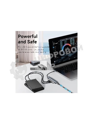 USB-концентратор Vention OTG USB 3.2 Gen 2 Type-C на 4 USB порта + USB-C PD Серый - 0.15м.
