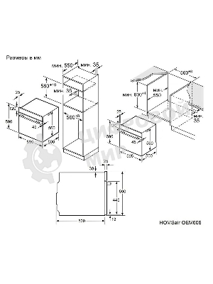 Духовой шкаф электрический HOMSair OEM606BK черный