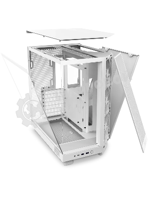 Компьютерный корпус без блока питания Case NZXT H6 Flow, Midi-Tower, TG, 3x120мм, 2xUSB-A 3.2 + 1xUSB-C 3.2, ATX, mATX, mITX белый