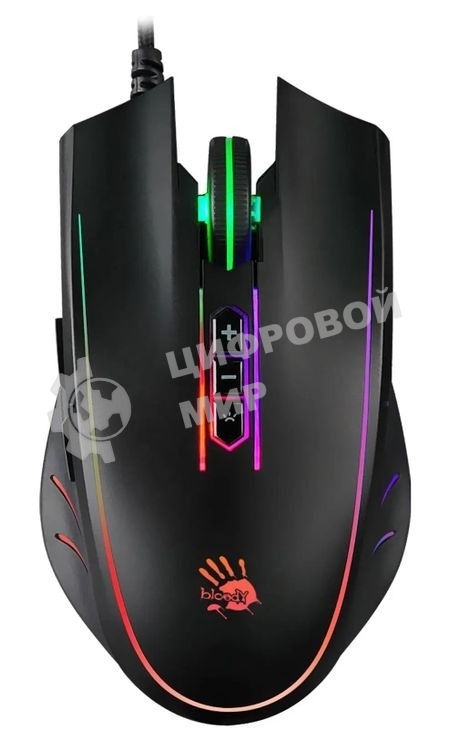 Мышь проводная A4Tech Bloody Q81 черный, 3200 dpi, USB, кнопки - 8
