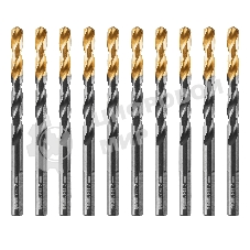 Сверло по металлу Denzel 7 мм, HSS-Tin, Golden Tip, 10 шт.
