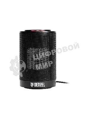 Тепловентилятор керамический Denzel DTFC-1200, черный, 600/1200 Вт, 12 м2, 3 режима, термостат