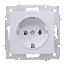 Розетка 1-м СП Vesna с заземл. ПБТ механизм белый LEZARD 742-0288-122B