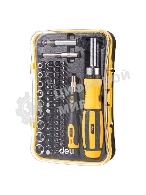 Набор прецизионных отверток Deli DL3565 65 предметов Материал бит Cr-v. Пластиковый кейс.
