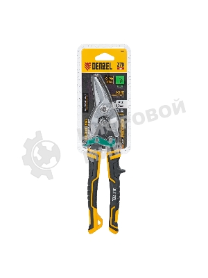 Ножницы по металлу Denzel 270 мм, прямой и правый рез,сталь-СrMo, трехкомп.рук-ки