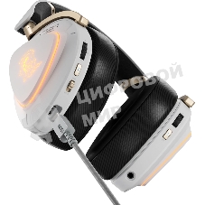 Гарнитура ASUS ROG Delta II KJP белый, беспроводная + проводная, Bluetooth, подсветка, совместимость с PS5, Xbox