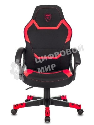 Кресло Zombie 10 черный/красный, экокожа, 120 кг, механизм качания