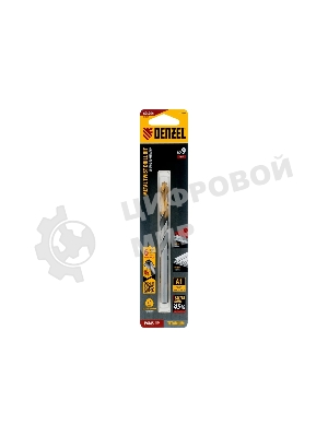 Сверло спиральное по металлу Denzel 9 x 125мм, Р6М5, Golden Tip, многогранная заточка
