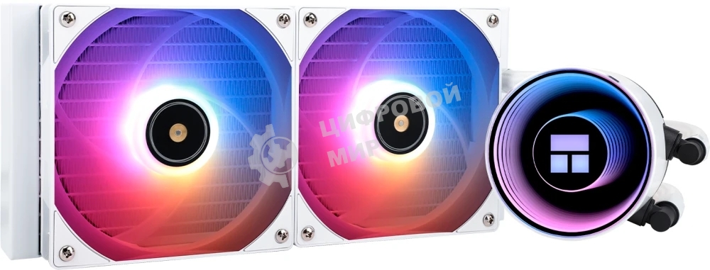 Водяное охлаждение для процессора Thermalright Frozen Notte 240 White ARGB V2 белый (240мм, ARGB/ Fans: 2x120мм, 72.37CFM, 27.7dBA, 2000RPM/ Pump height 54мм, 28dBA, 5300RPM, Rad thickness 27мм/ S: 1200, 1700, 1851, 2011, 2066, 115X, AM2, AM2+, AM3, AM3+, AM4, AM5, FM1, FM2, FM2+)