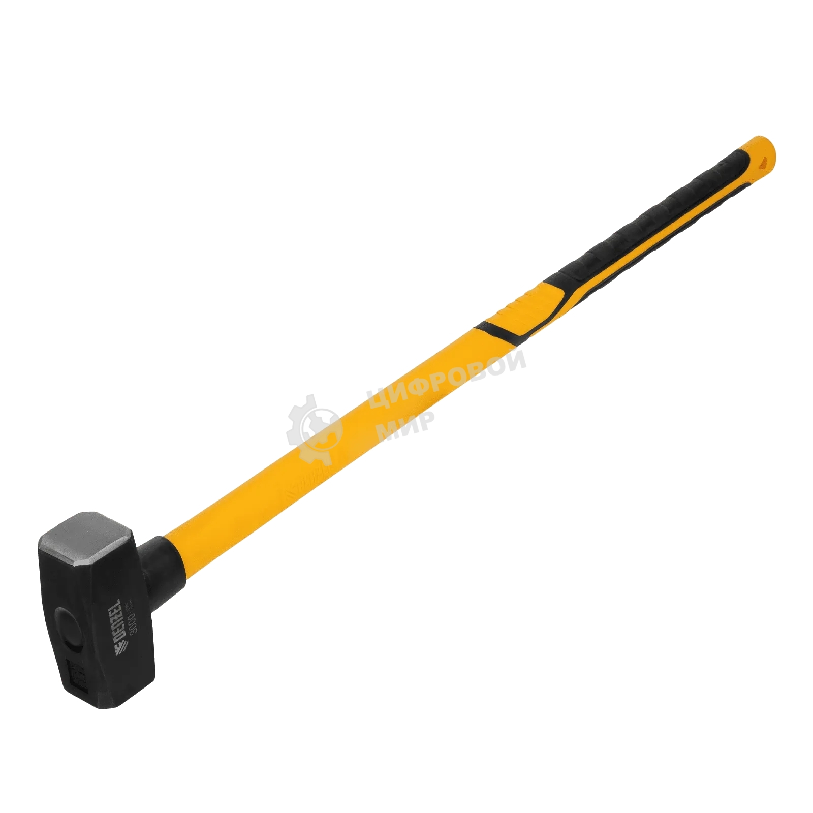 Кувалда Denzel 3000 г, кованая, фибергласовая рукоятка c TPR покрытием, 880 мм