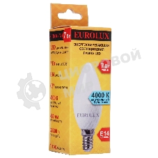 Лампа светодиодная EUROLUX LL-E-C37-7W-230-4K-E14 свеча