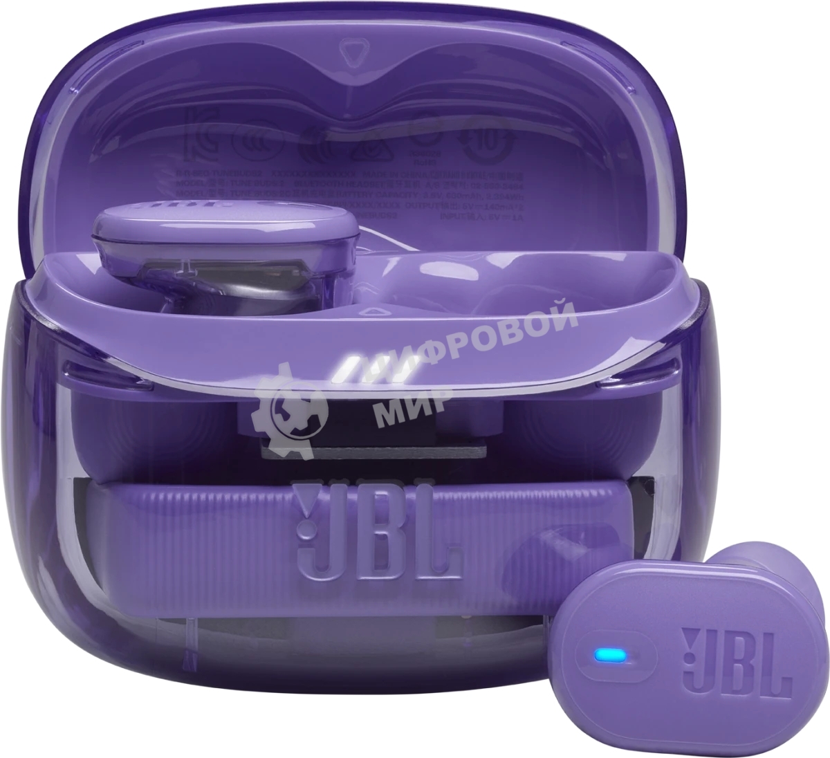 Наушники TWS JBL Tune Buds 2 Ghost фиолетовый, внутриканальные, Bluetooth, адаптивное шумоподавление