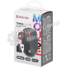 Мышь беспроводная Defender Tiana MB-055 черный, 1000 dpi, радиоканал, USB, кнопки - 3