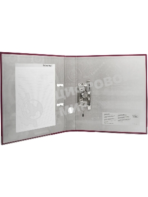 Папка-регистратор Silwerhof 2013375 A4 50мм, ПВХ/бумага бордовый, металлическая окантовка, сборная (упаковка: 2шт)