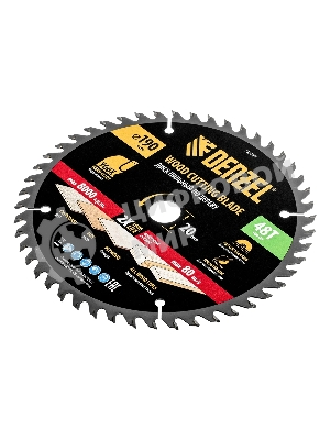 Пильный диск по дереву Denzel ф190 х 20 мм, 48 зубьев