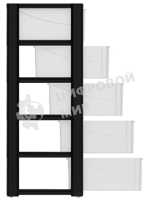 Комод Альтернатива М8764 Колорит 5 секций. широкий черный