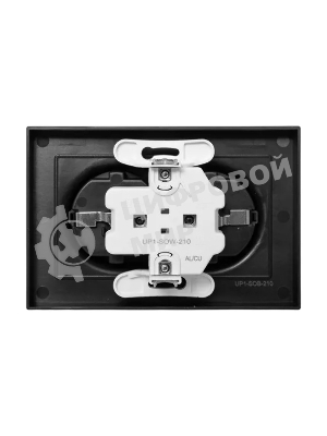 Розетка 2-м EKF UP1-SOB-210 СП Эпика 16А с заземл. без защ. шторок с рамкой механизм черный