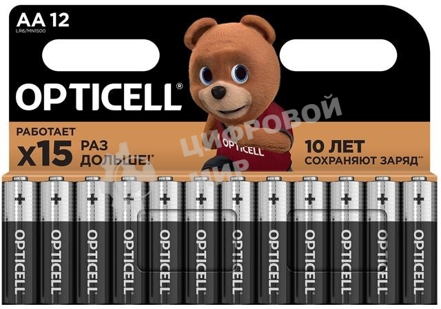 Элемент питания алкалиновый AA/LR6 (блист. 12шт) Basic Opticell 5051010
