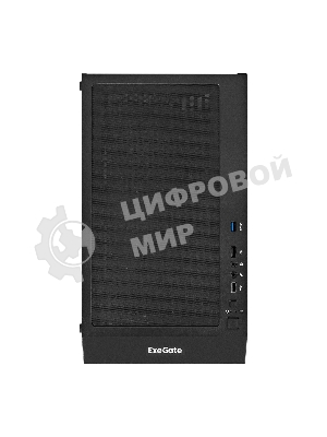 Компьютерный корпус Miditower ExeGate EVO-5001A-600NPX (ATX, БП 600NPX с вент. 12 см, 2хUSB+1хUSB 3.0+HD Audio, черный, 3 вент.12см с RGb подсветкой, боковая панель - закаленное стекло)