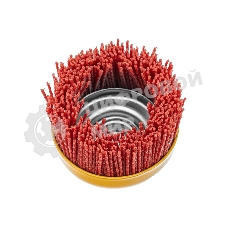 Щетка для УШМ Denzel 75 мм, чашка, нейлоновая щетина, М14