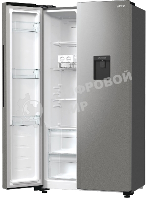 Холодильник Gorenje NRR9185EAXLWD серебристый двухкамерный 353/191л морозилка снизу, No Frost, Side by Side