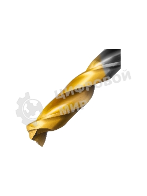 Сверло спиральное по металлу Denzel 9 x 125мм, Р6М5, Golden Tip, многогранная заточка