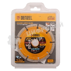 Диск алмазный отрезной Denzel ф125 х 22,2 мм, Сегментный, сухое резание
