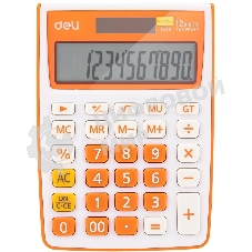 Калькулятор настольный Deli E1238/OR оранжевый 12-разр.