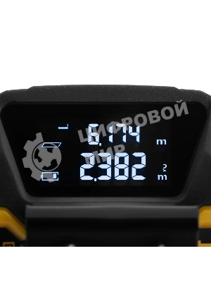 Лазерный дальномер с рулеткой Denzel LT-40, 5м x 19 мм, дальномер 40м, автомат. фиксация