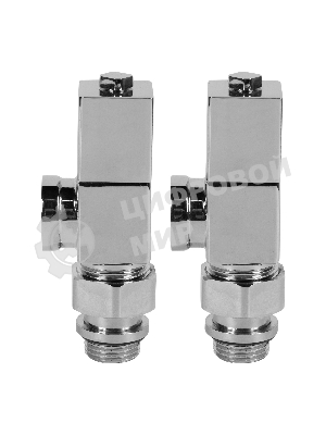 Набор дизайн-вентилей, CUBE, осевой (хром) 1/2