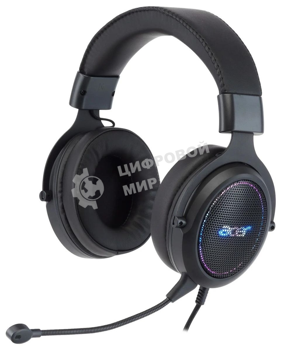 Гарнитура Acer AHW120 чёрный, проводная, USB, подсветка