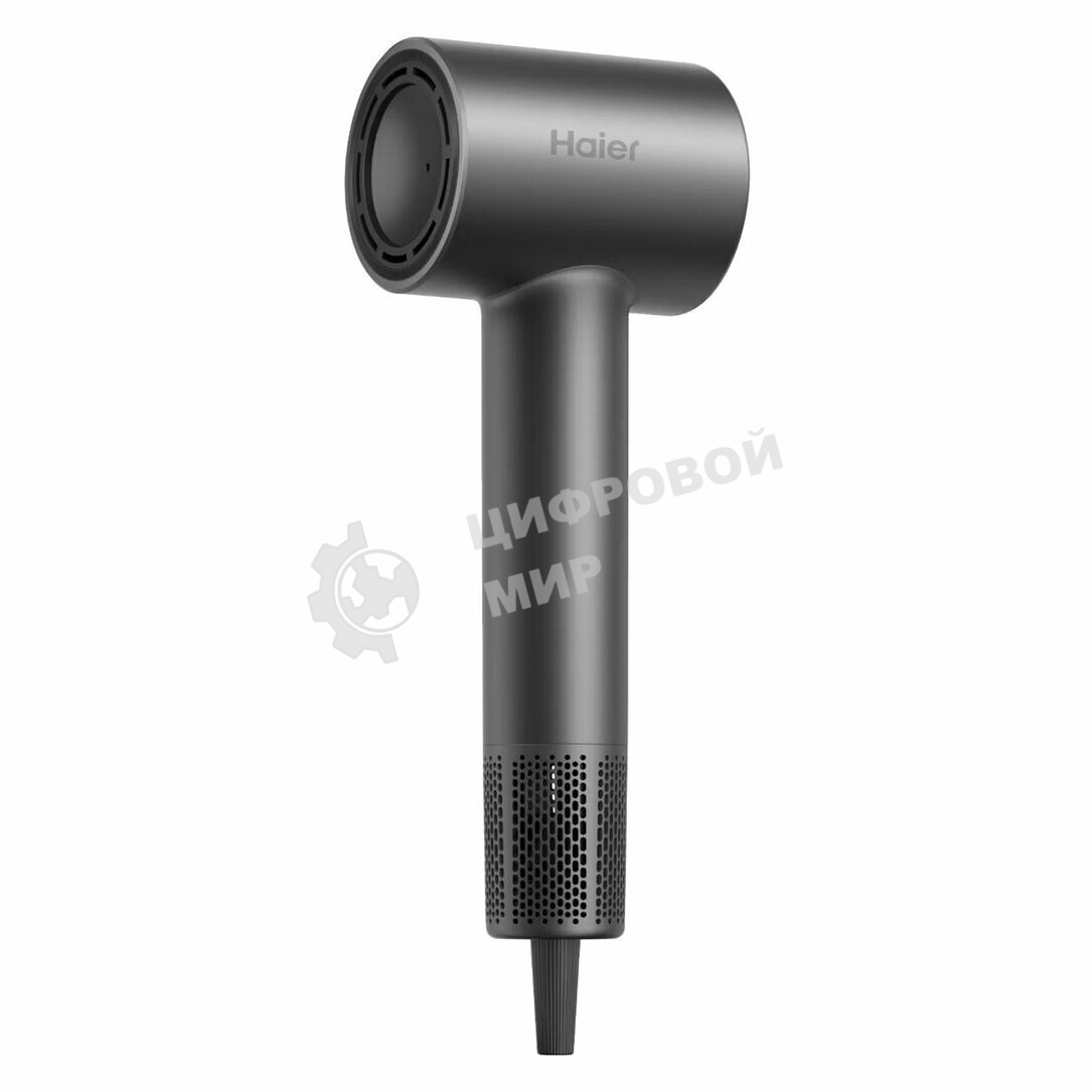 Фен Haier HHD-603 графитовый, 1600 Вт, компактный, ионизация