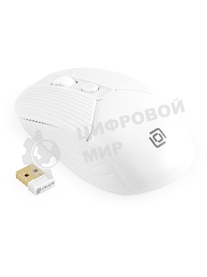 Мышь беспроводная Oklick 509MW белый, 1600 dpi, радиоканал, USB, кнопки - 4