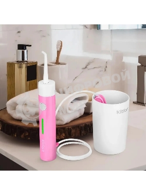 Ирригатор Kitfort КТ-2957-1 розовый/белый, от аккумулятора, 320 мл, 3 режима