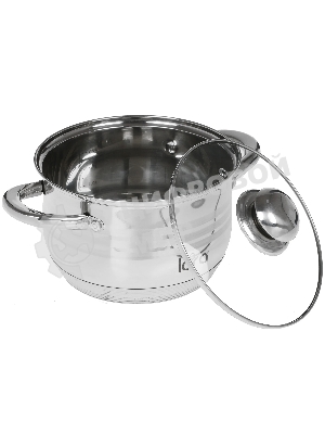 Кастрюля Lara LR02-581 SONATA 18x11,5 см, 2.9 л, 7-СТУПЕНЧАТОЕ ДНО, комбо-полировка, крышка, нержавеющая сталь