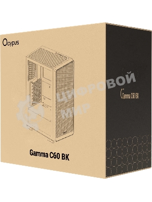 Компьютерный корпус Ocypus Gaммa C60 BK ATX/win/black/no PSU/Tempered Glass