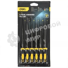 Набор надфилей Deli DL2141 6шт подшипниковая сталь, противоскользящая рукоятка