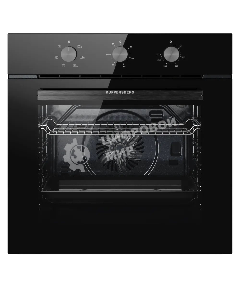 Духовой шкаф Kuppersberg HO 603 Black line, High-Tech, 78 л, поворотное управление, таймер, 6 режимов, макс. температура 310 градусов, цвет черный, цвет фурнитуры черный