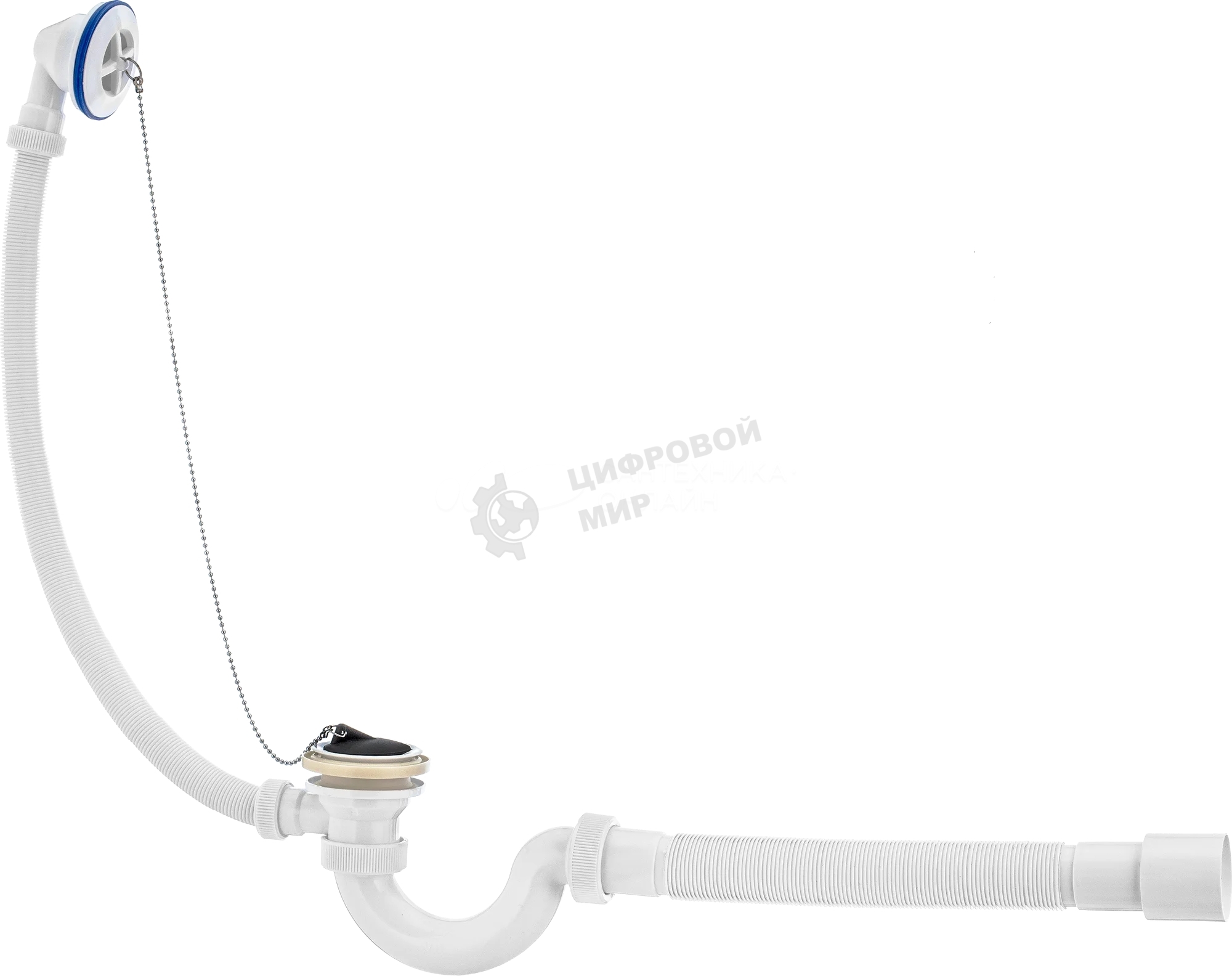 Сифон МИНИ ЭЛИТ для ванн с гофротрубой, пластиковые чашки D40/50